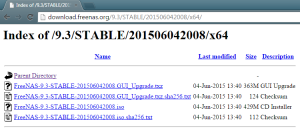 FreeNas Downloads Page